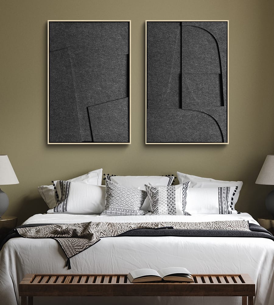 Felt Art, Sound-absorbing and acoustic dampening in bedroom