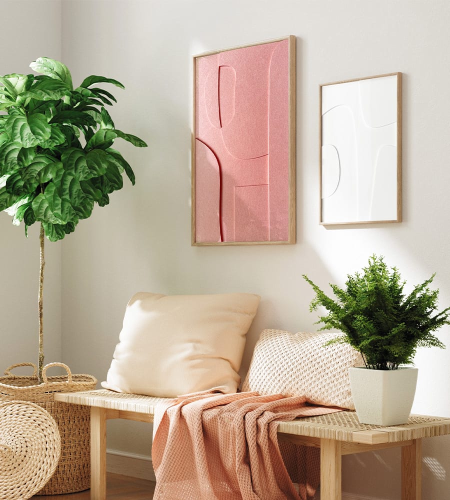 Felt Art, trend of the moment, 3-layered felt in Japandi style